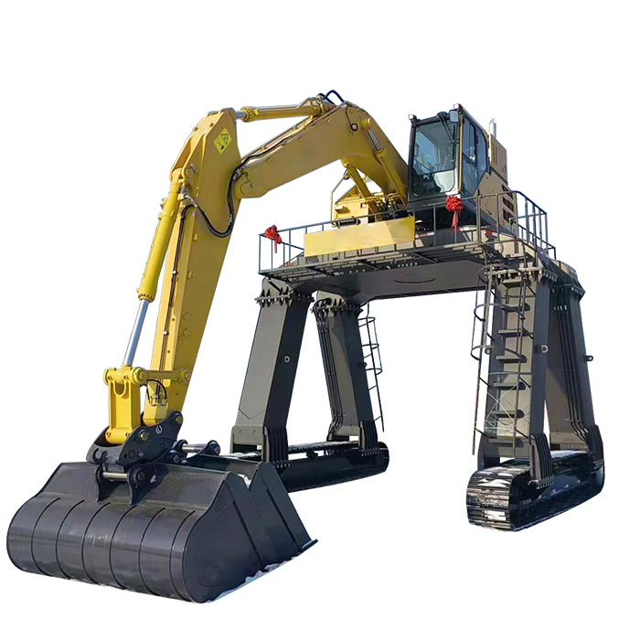 Unloading Train Excavator Long Legs